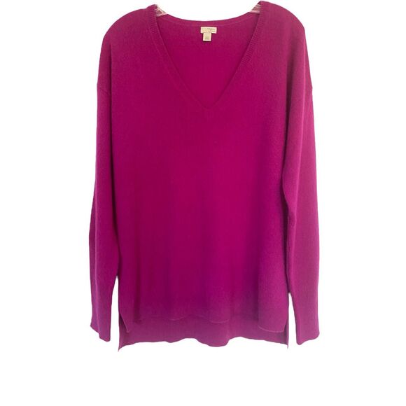 Halogen 100% Cashmere Fuchsia Sweater Sz L - Picture 1 of 6